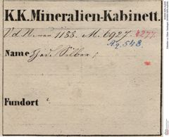 Etiketten zu Silber Gediegen (NHMW-MIN-Aq548)